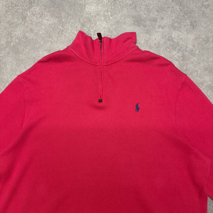 Polo Ralph Lauren Quarter Zip Jumper Size XL Red