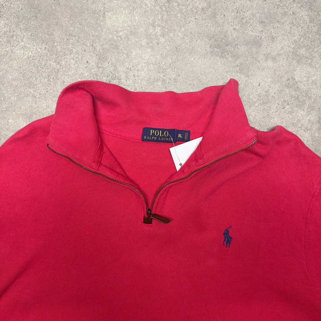 Polo Ralph Lauren Quarter Zip Jumper Size XL Red