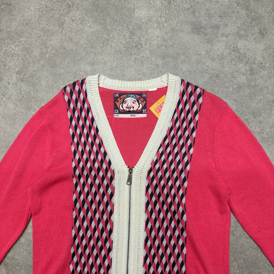 Evisu Cardigan Size Full Zip Up M Pink