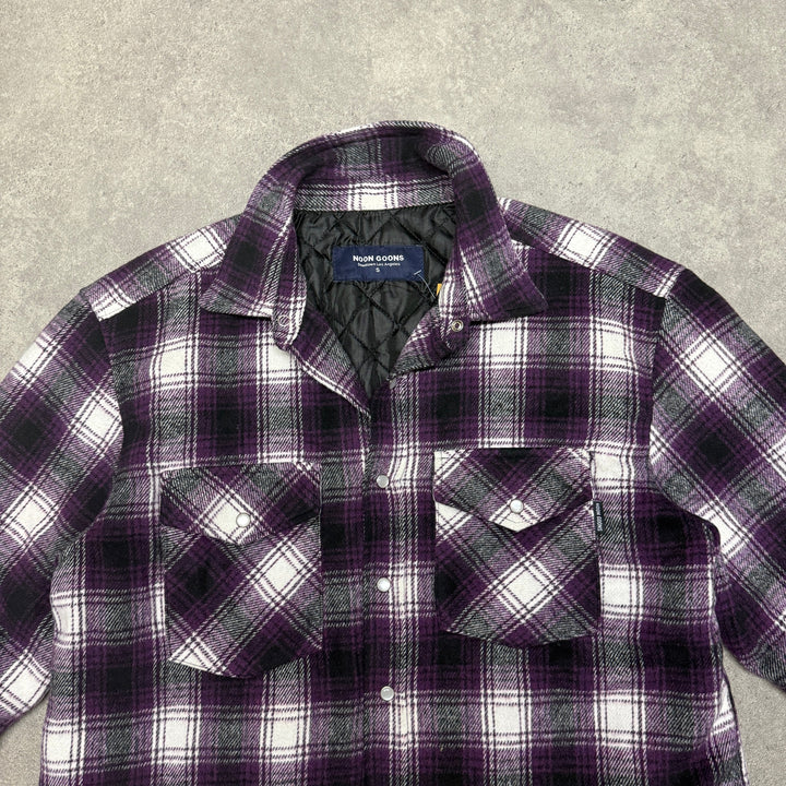 Noon Goons Tahoe Quilted Flannel Jacket Size S Purple