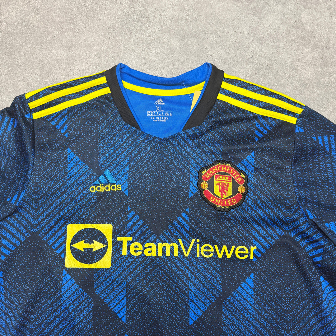 Manchester United Sancho 2021-22 Football Shirt Size XL Blue
