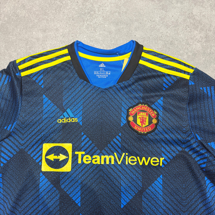 Manchester United Sancho 2021-22 Football Shirt Size XL Blue