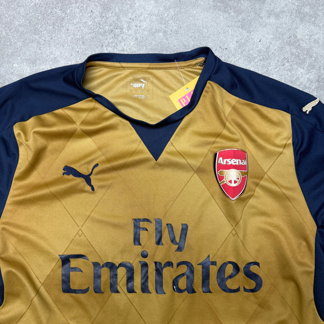 Arsenal 2015-16 Football Shirt Size M Gold