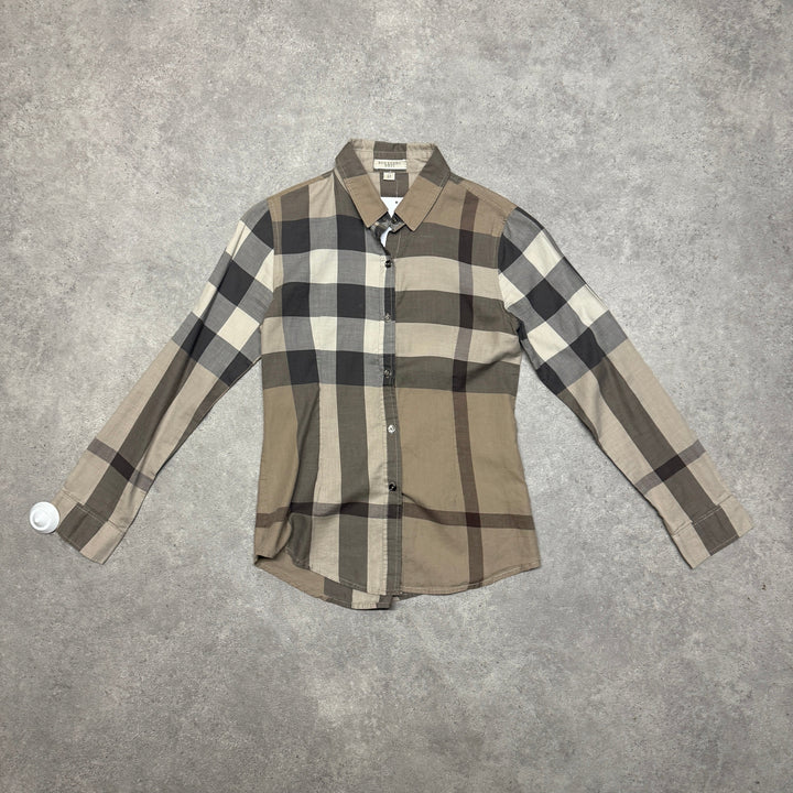 Burberry Check Shirts Button Up Size S Beige
