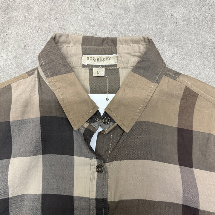 Burberry Check Shirts Button Up Size S Beige