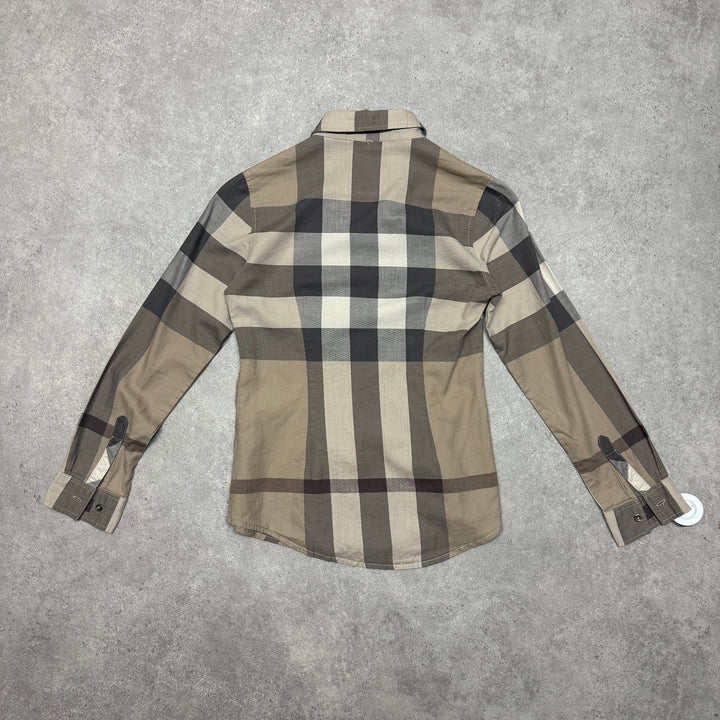 Burberry Check Shirts Button Up Size S Beige
