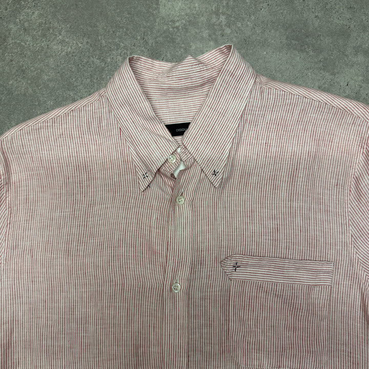 DSQARED Striped Short Sleeve Shirt Size M Pink