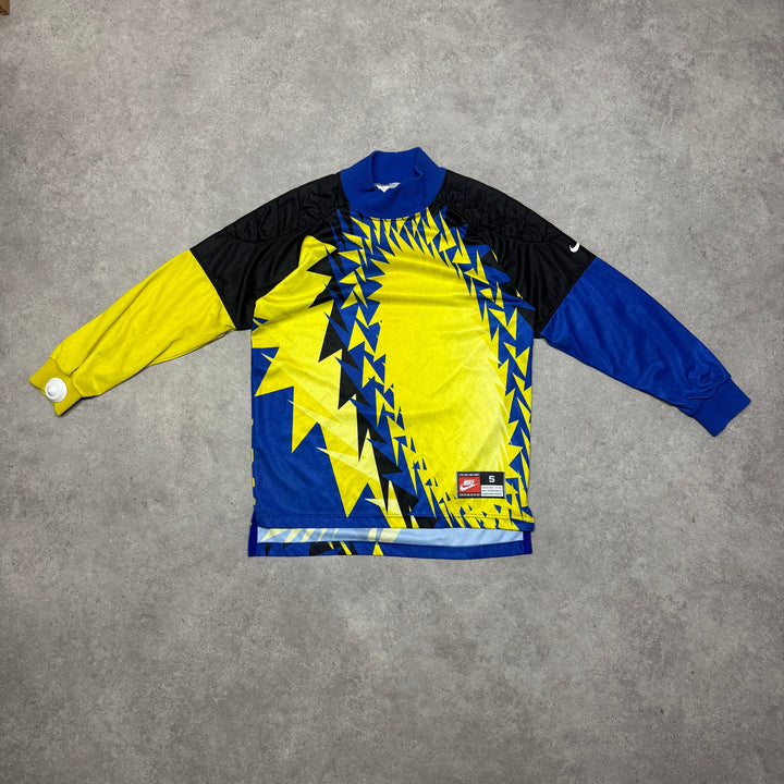 Vintage Nike Goal Keeper Football Shirt Size S Yellow