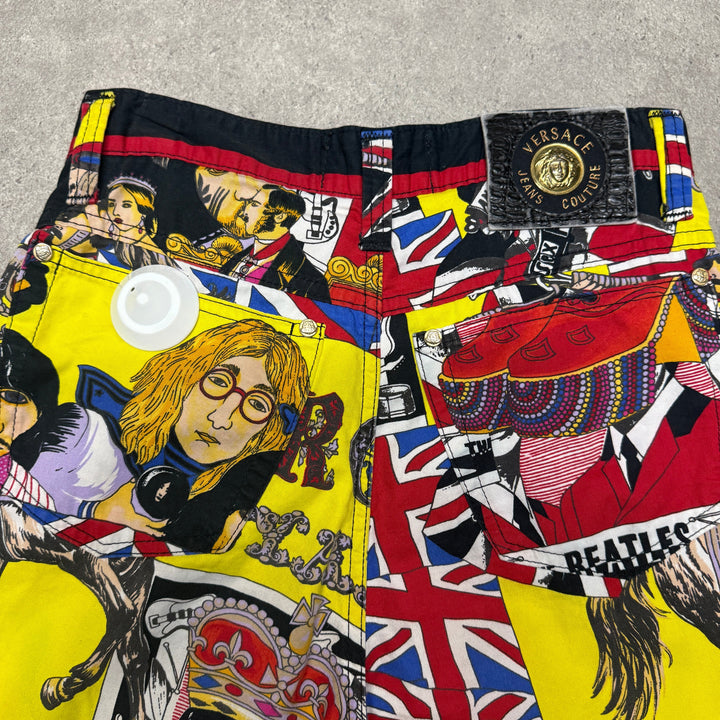 Vintage 90s Gianni Versace Beatles Jeans Couture Rock n Roll Size (26X29)