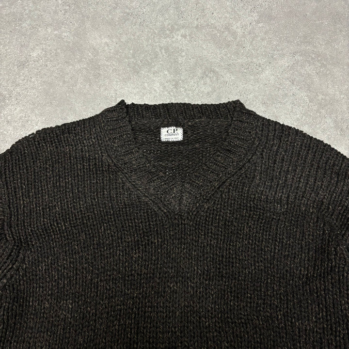 Vintage CP Company AW 2000 Heavy Knitted Jumper Brown (L)