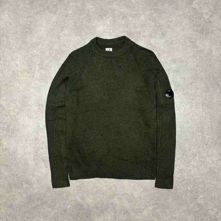 Vintage CP Company Crew Neck Wool Khaki Jumper (M)