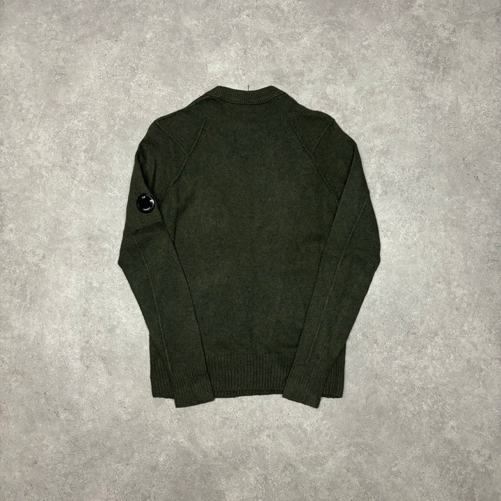 Vintage CP Company Crew Neck Wool Khaki Jumper (M)