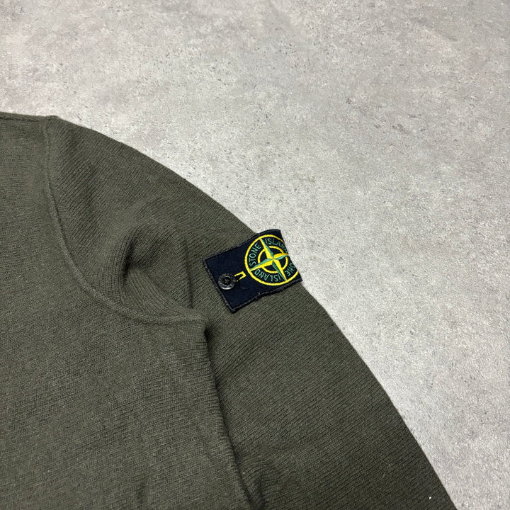 Vintage Stone Island AW 2007 Crew Neck Knitted Khaki Jumper (L)