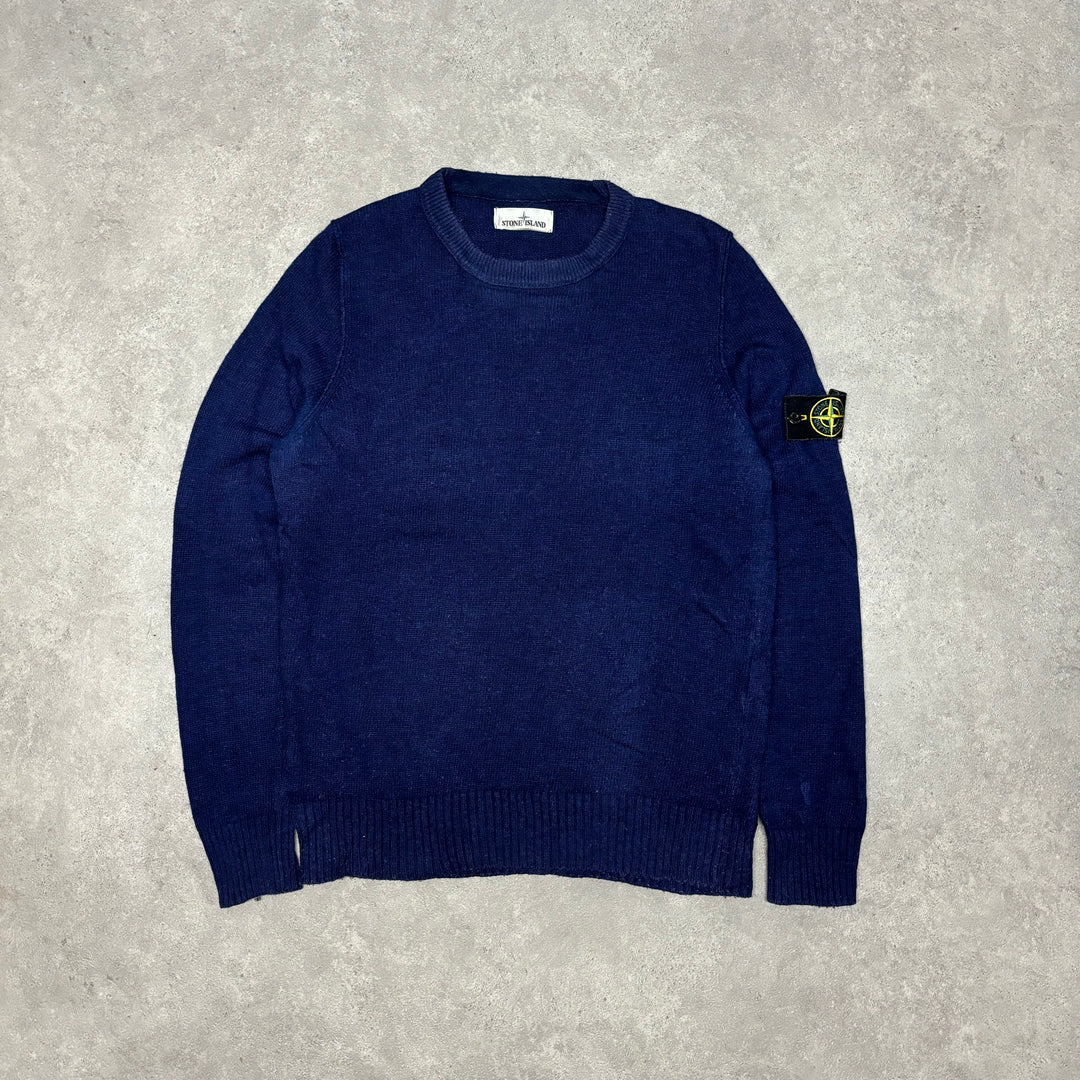 Vintage Stone Island Navy Crew Neck Knitted Sweater (M)