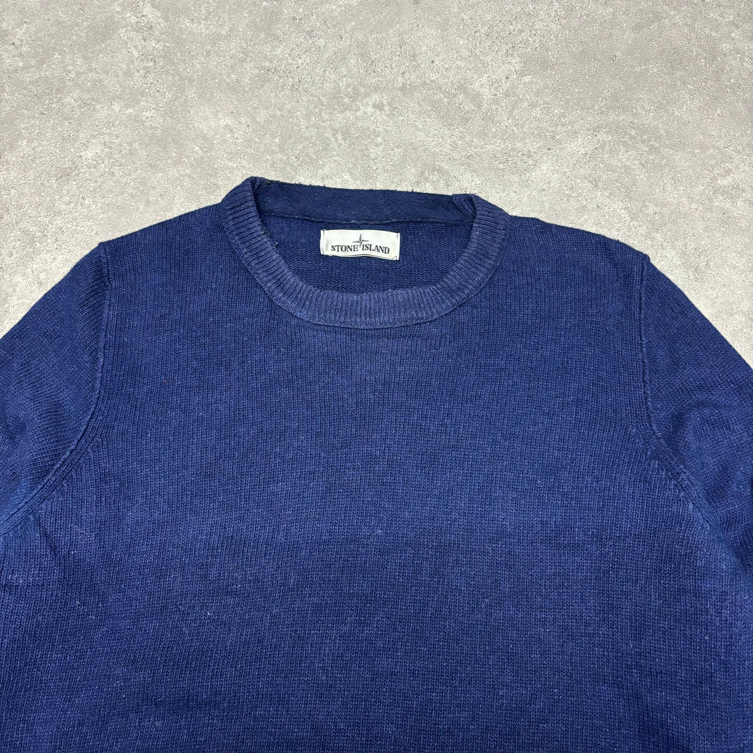 Vintage Stone Island Navy Crew Neck Knitted Sweater (M)