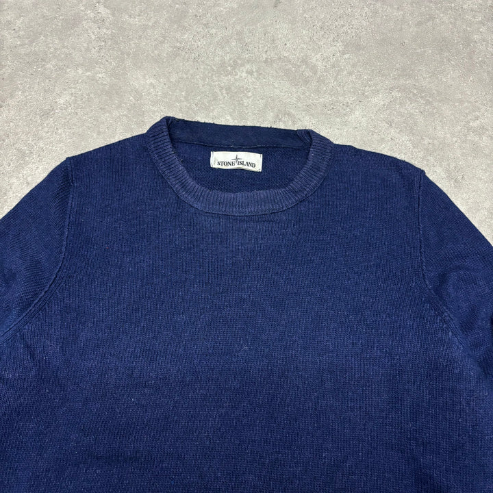 Vintage Stone Island Navy Crew Neck Knitted Sweater (M)