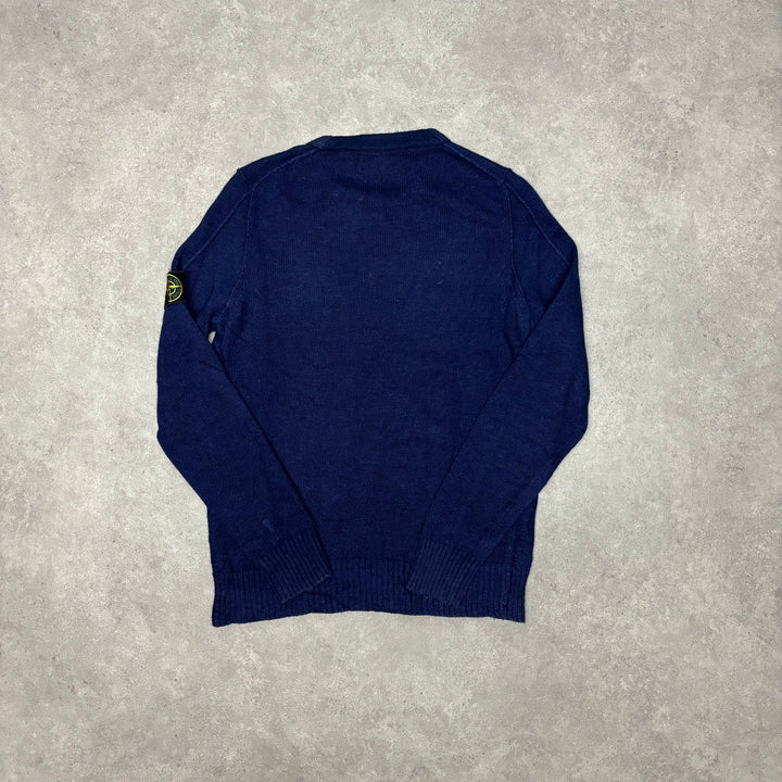 Vintage Stone Island Navy Crew Neck Knitted Sweater (M)