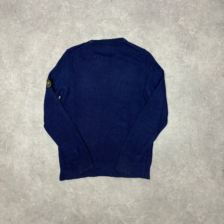 Vintage Stone Island Navy Crew Neck Knitted Sweater (M)