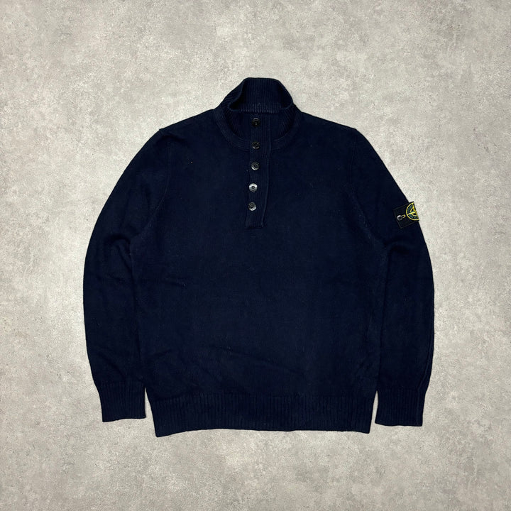 Vintage Stone Island Navy Quarter Zip Jumper (XXL)