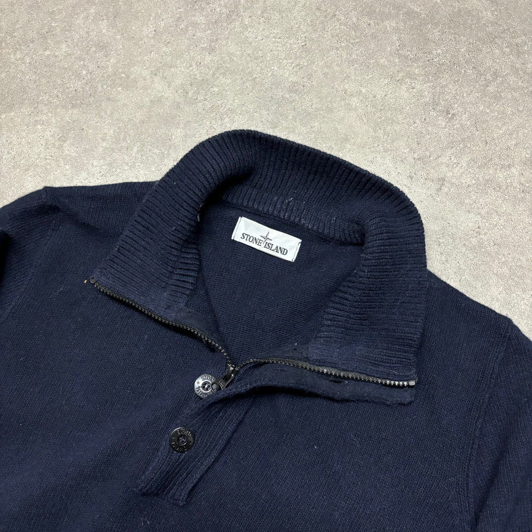 Vintage Stone Island Navy Quarter Zip Jumper (XXL)