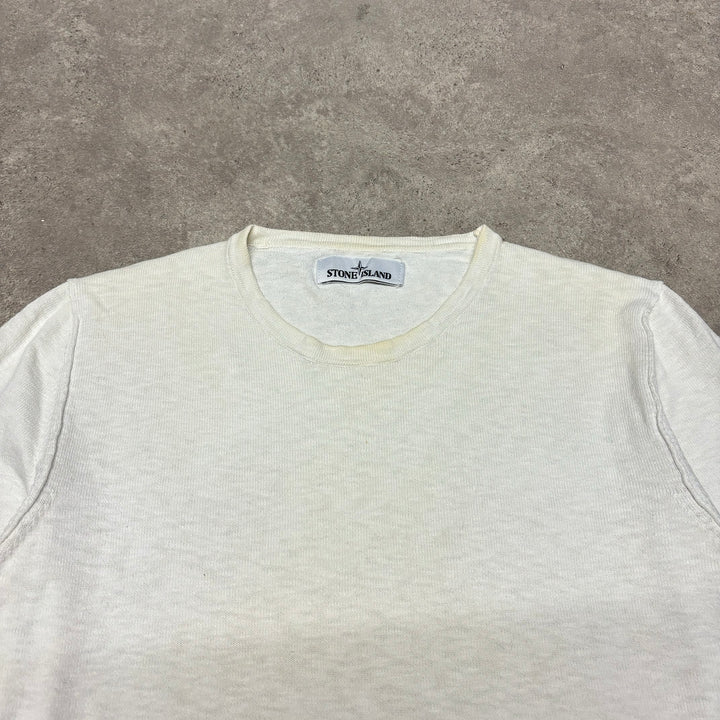 Vintage Stone Island Crew Neck White Jumper (L)