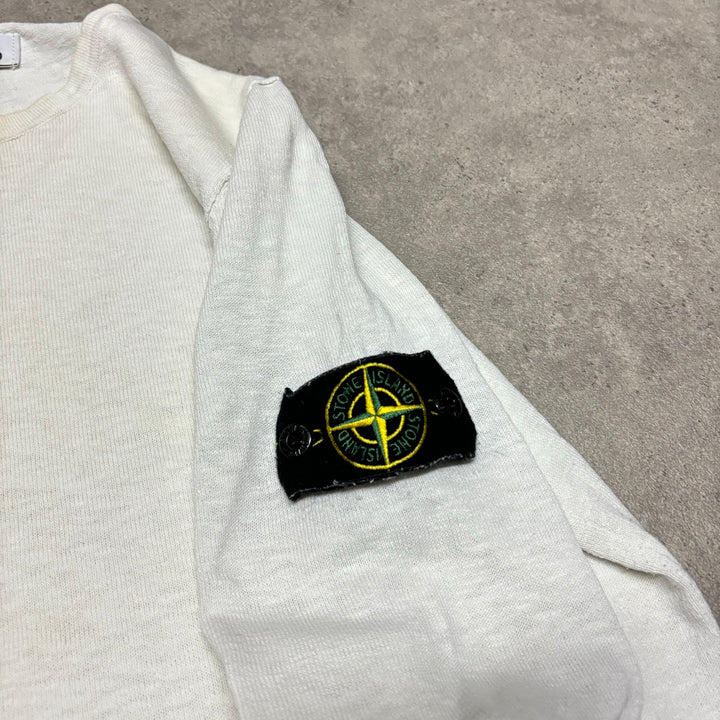 Vintage Stone Island Crew Neck White Jumper (L)