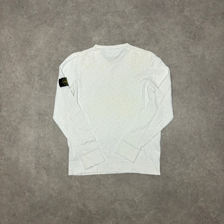 Vintage Stone Island Crew Neck White Jumper (L)