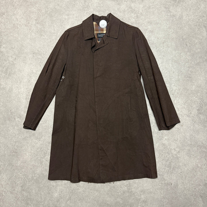 Macintosh Hand Made Waxed Coat Size M Brown