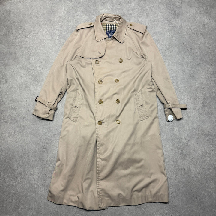 Vintage Double Brest Burberry Trench Coat Size XL Beige