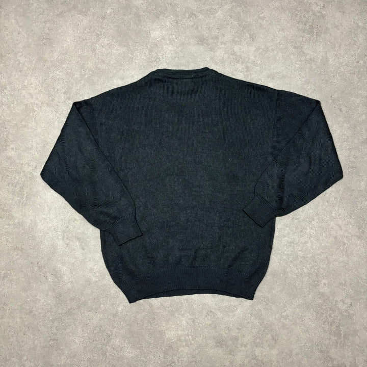 Vintage Burberry Grey Crewneck Heavy Knitted Sweater (XL)