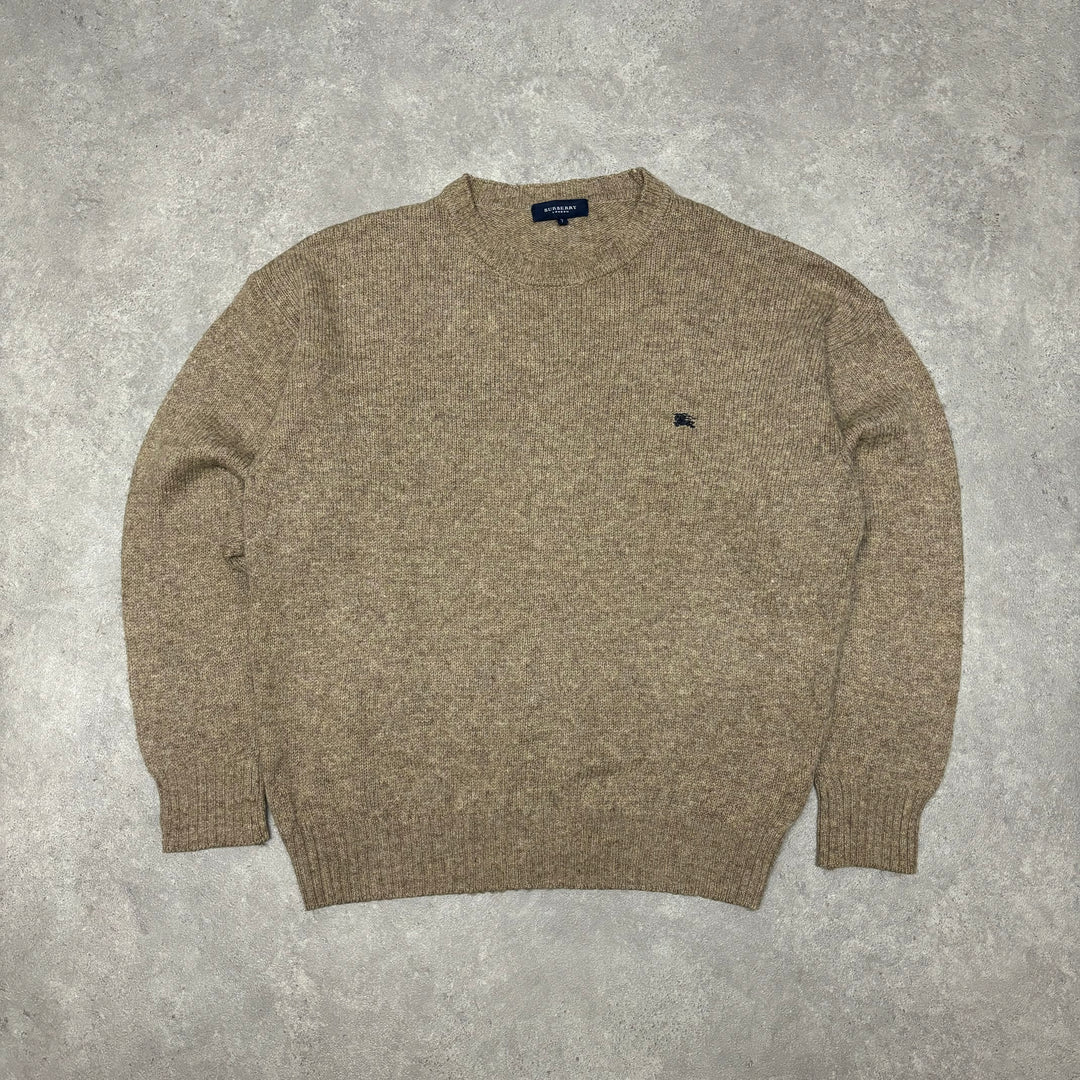 Vintage Burberry Beige Heavy Knitted Sweater (XL)