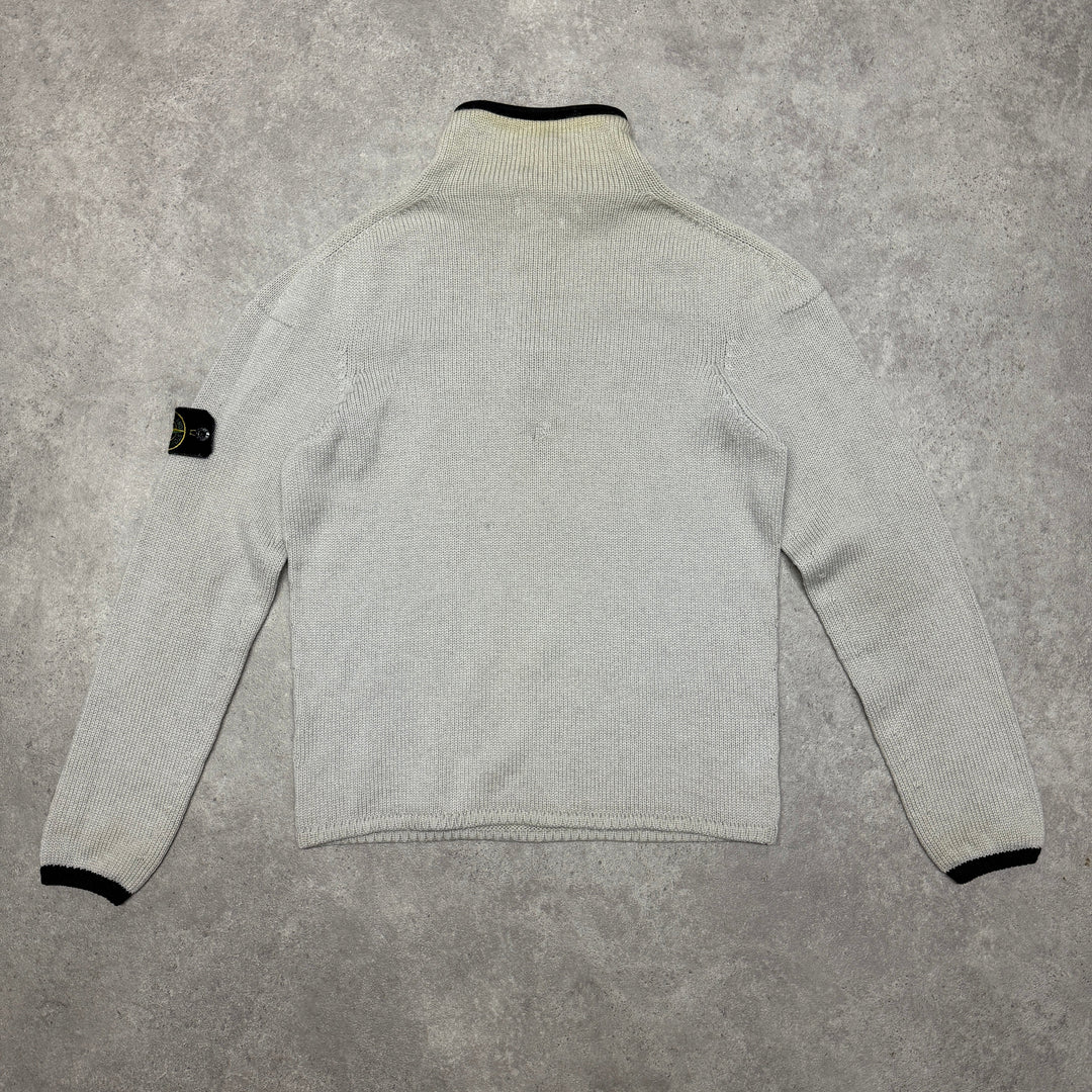 Stone Island Jumper Quarter Zip Size M Grey