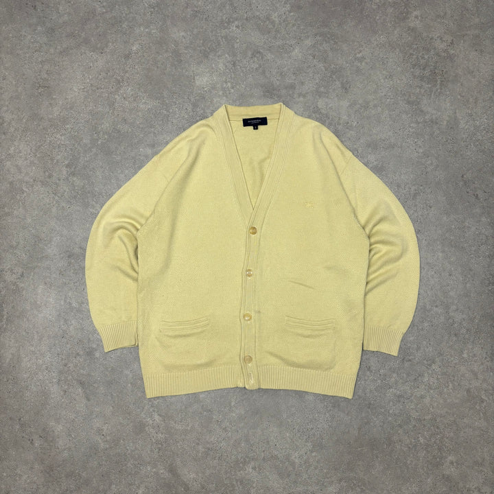 Vintage Burberry Yellow Heavy Knitted Cardigan (M)