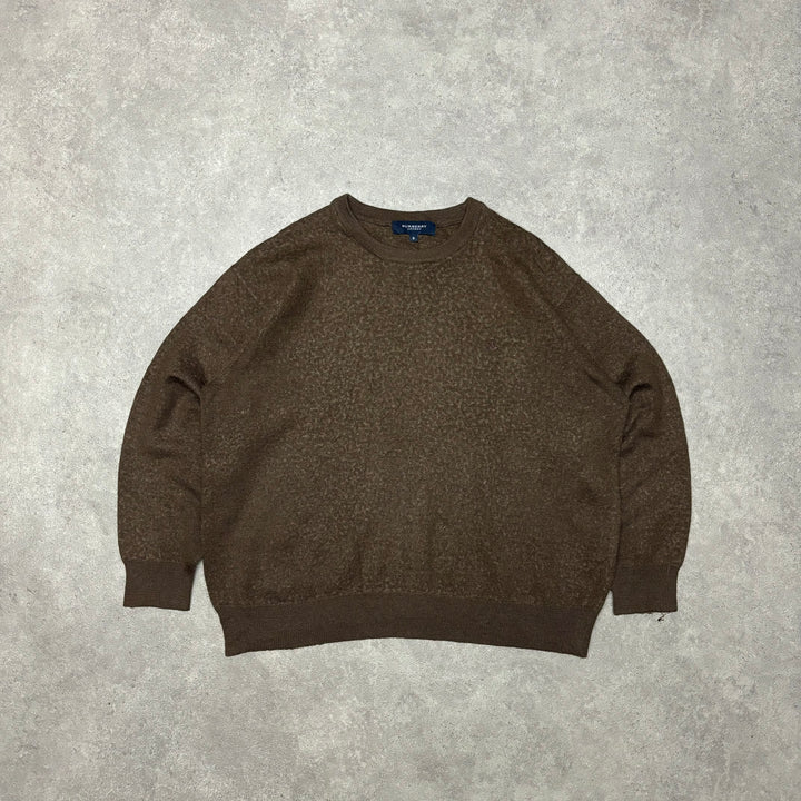 Vintage Burberry Brown Crewneck Knitted Sweater (Women's M)