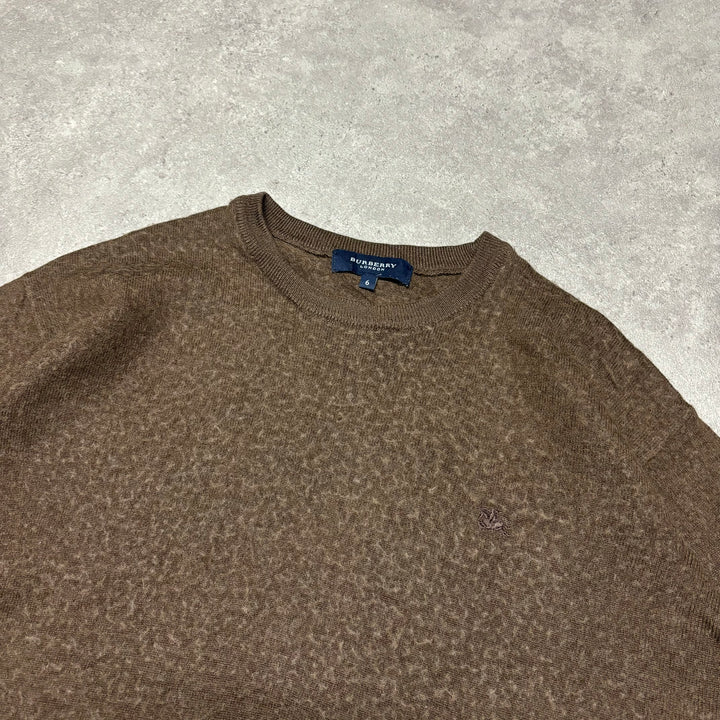 Vintage Burberry Brown Crewneck Knitted Sweater (Women's M)