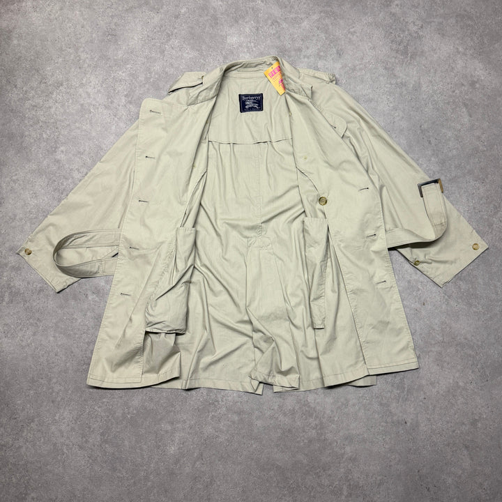 Vintage Burberry Trench With Belt Coat Size XL Beige