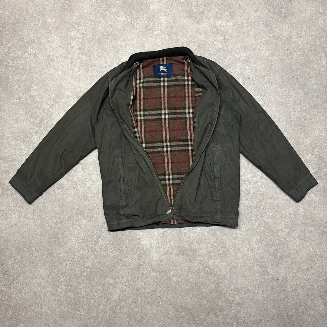 Burberry Harrington Jacket Wool Lined Size L  Khaki