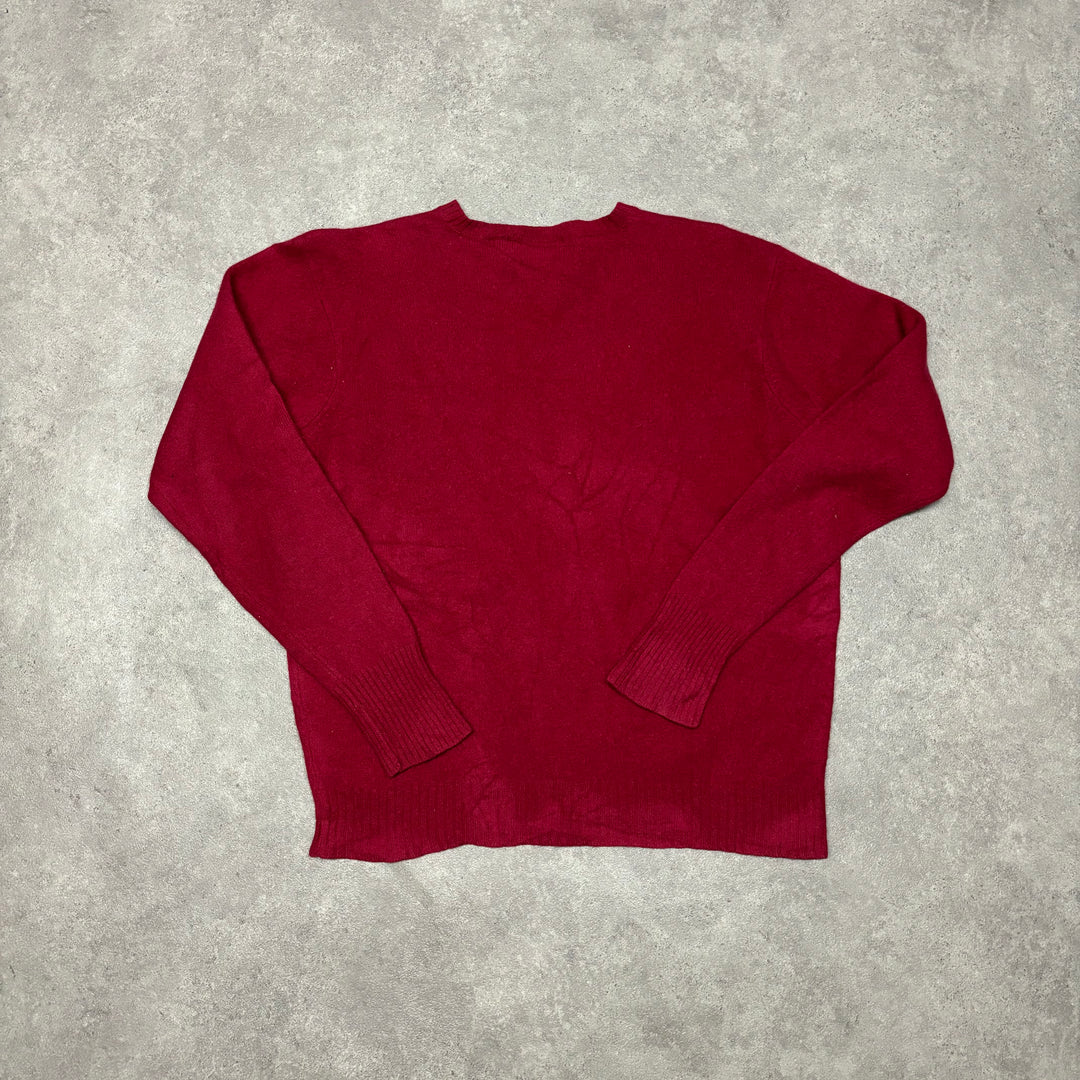 Vintage Polo Ralph Lauren Red Heavy Knitted Sweater (Women's L)