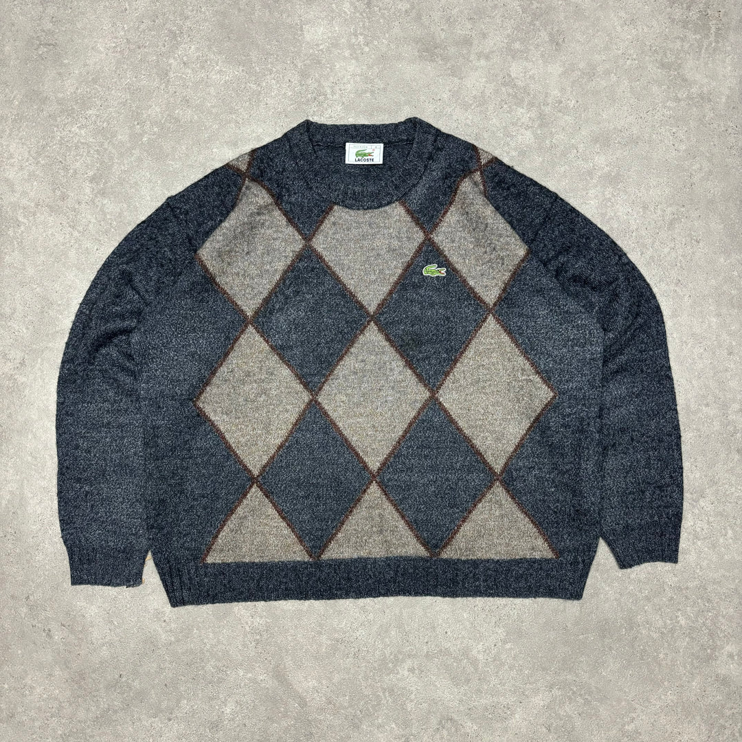 Vintage Lacoste Blue Diamond Knitted Sweater (M)