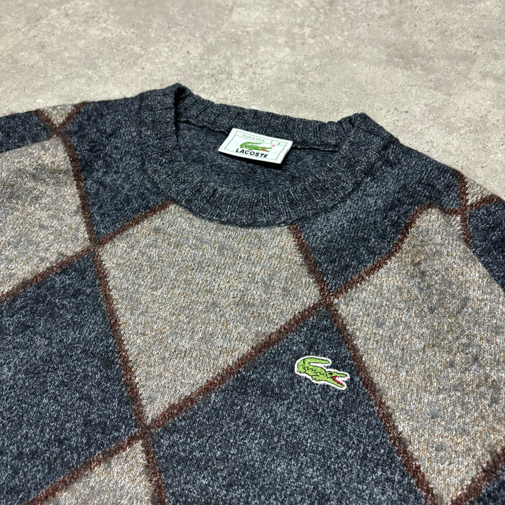 Vintage Lacoste Blue Diamond Knitted Sweater (M)