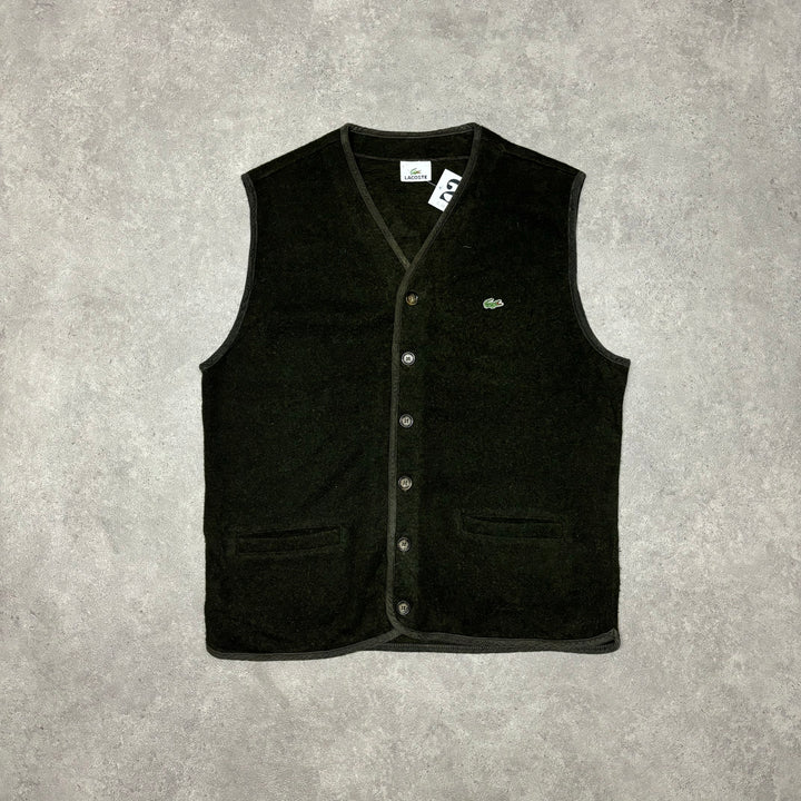 Vintage Lacoste V-Neck Khaki Sweater Vest (L)