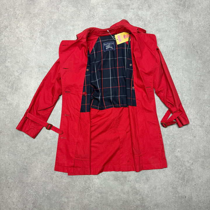 Vintage Burberry Trench Coat Size S Red