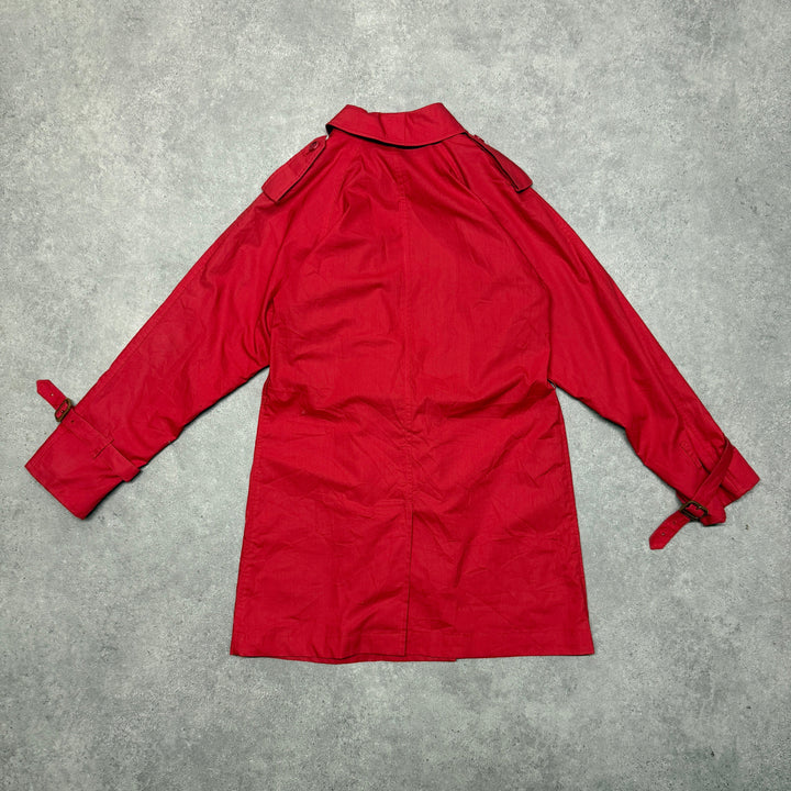 Vintage Burberry Trench Coat Size S Red