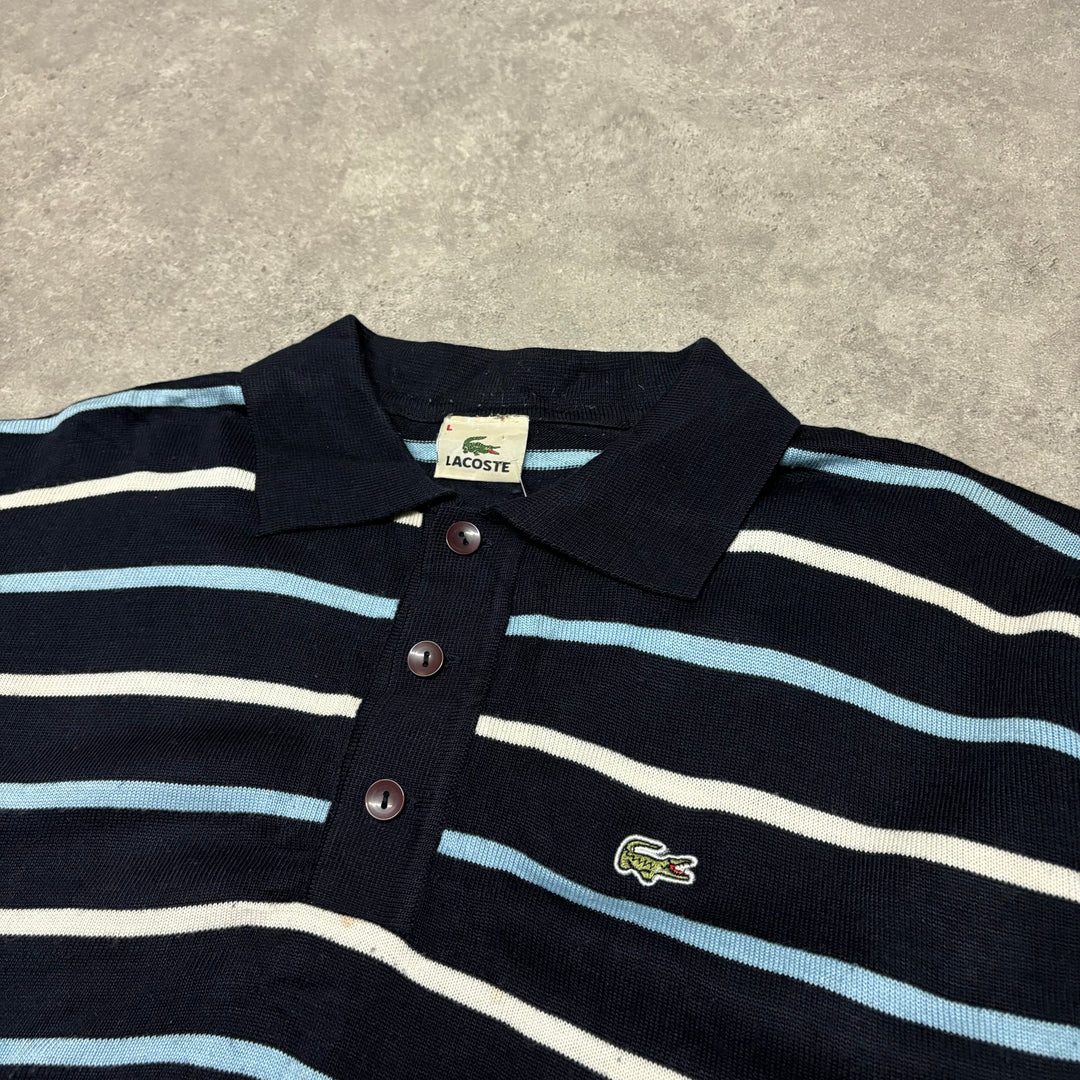 Vintage Lacoste Blue Striped Knitted Sweater (L)