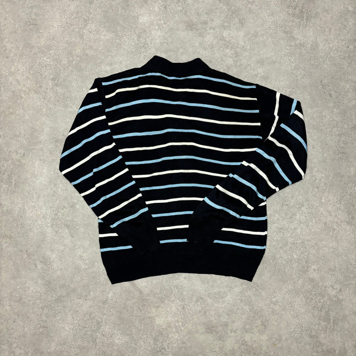 Vintage Lacoste Blue Striped Knitted Sweater (L)