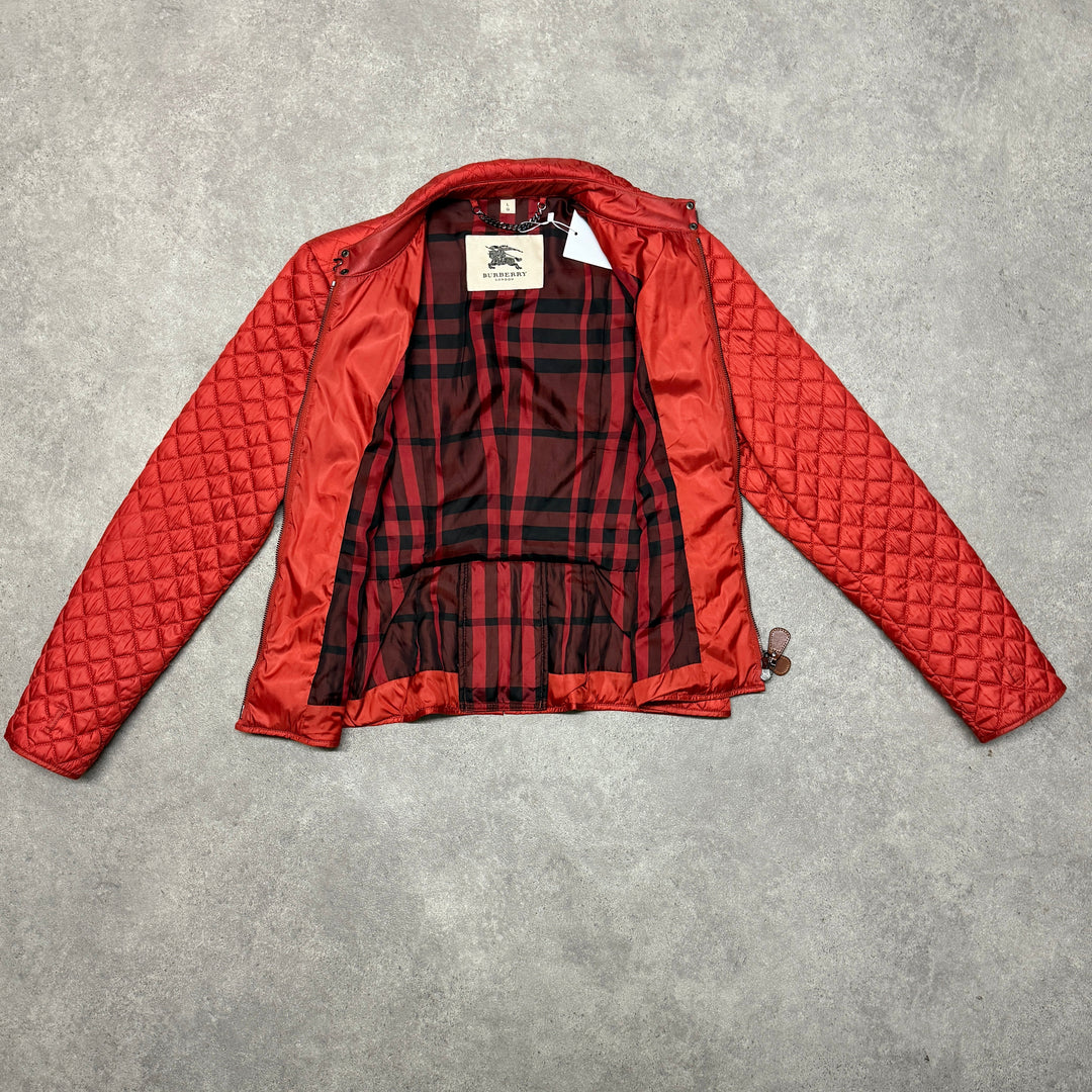 Burberry Quilted Jacket Size L Red