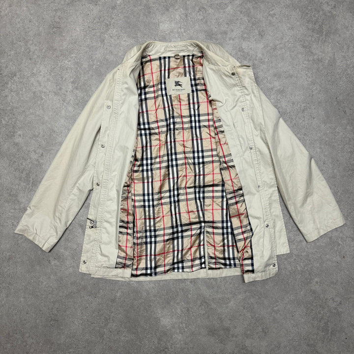 Burberry Jacket Checked Lined Size L Beige