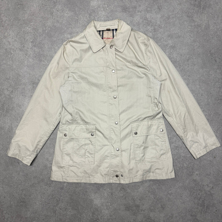 Burberry Jacket Checked Lined Size L Beige