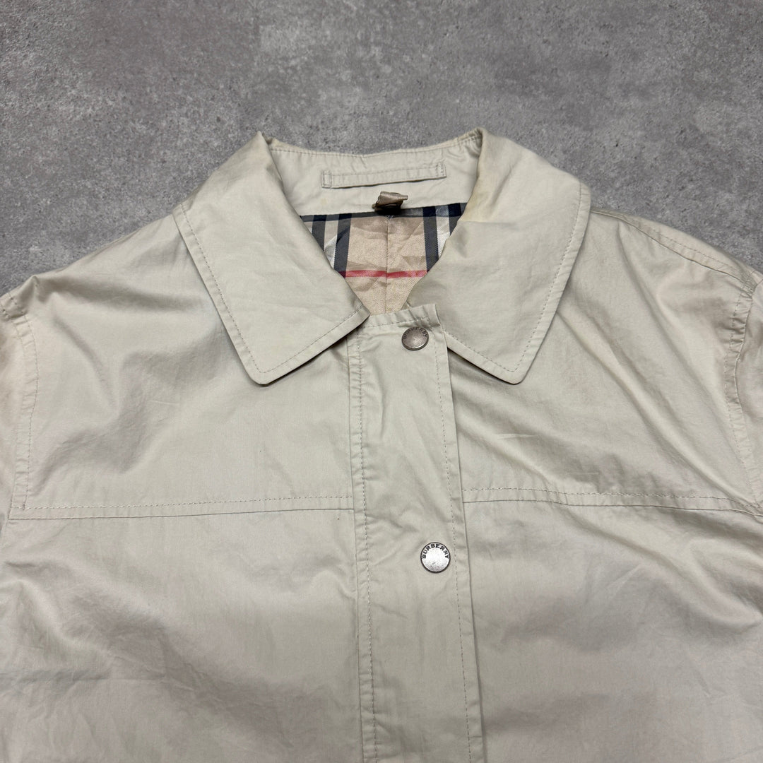 Burberry Jacket Checked Lined Size L Beige