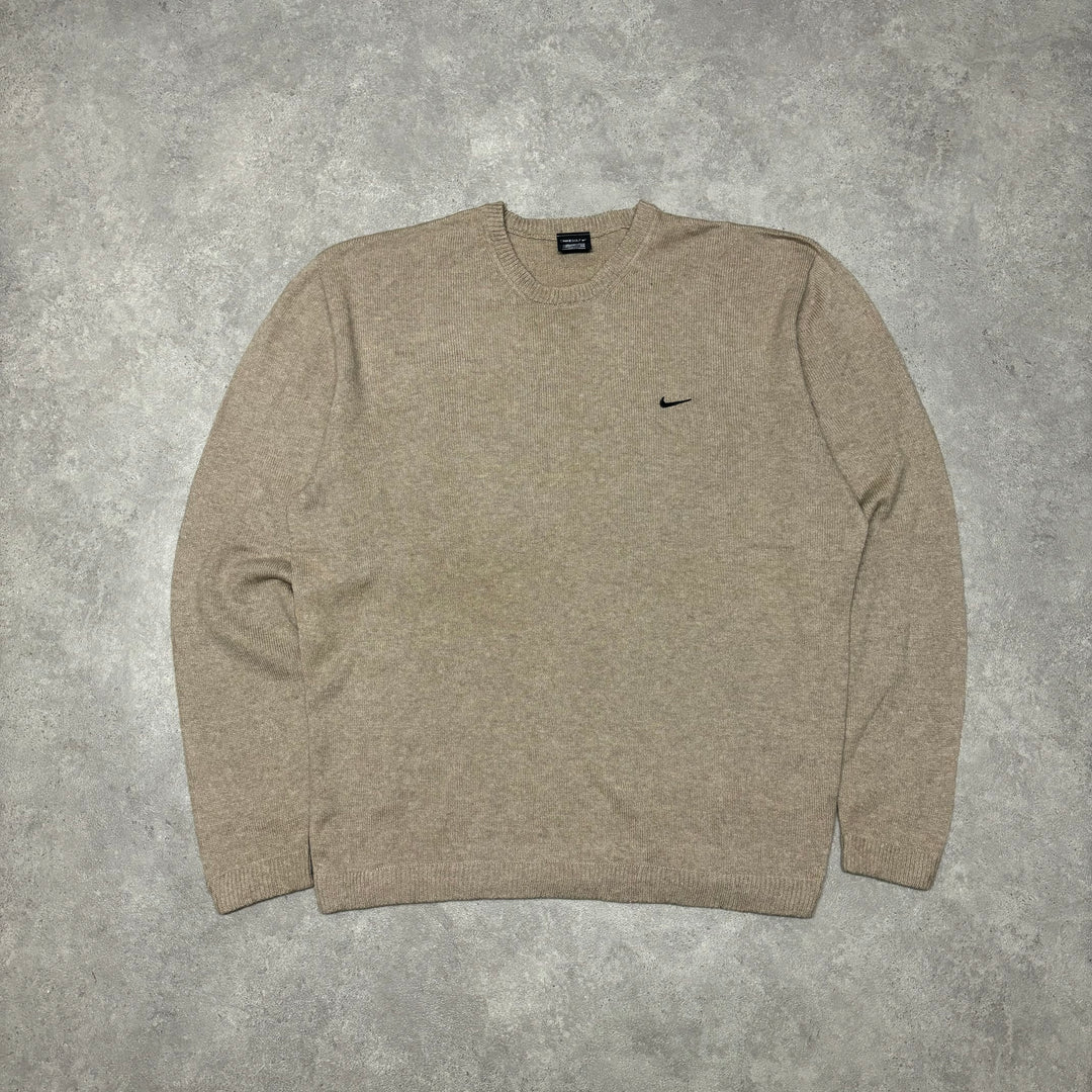 Vintage Nike Beige Knitted Sweater (XXL)